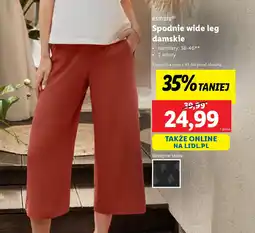 Lidl Spodnie wide leg damskie Esmara oferta
