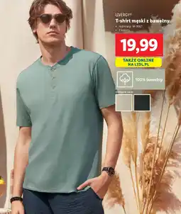 Lidl T-shirt męski z bawełny Livergy oferta
