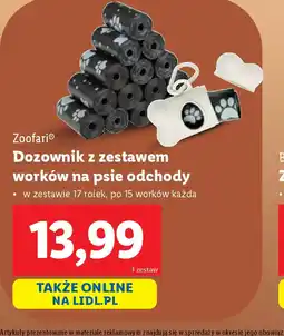 Lidl Dozownik z zestawem worków na psie odchody Zoofari oferta