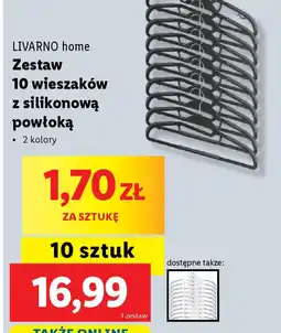Lidl Zestaw 10 wieszaków z silikonową powłoką Livarno Home oferta