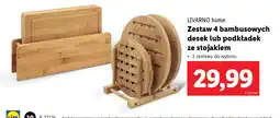 Lidl Zestaw 4 bambusowych desek lub podkładek ze stojakiem LIVARNO home oferta