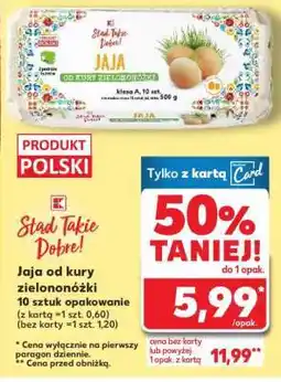 Kaufland Jaja od kury zielononóżki 10 sztuk opakowanie oferta