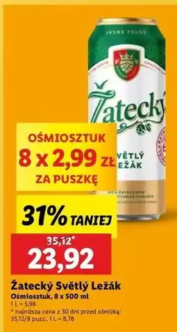 Lidl Piwo Zatecky Svetly Lezak oferta