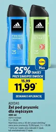 Lidl Żel pod prysznic Adidas Men Fresh Endurance oferta