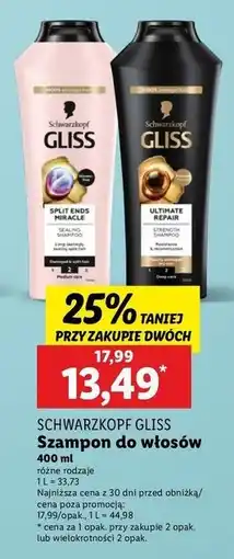 Lidl Szampon do włosów Gliss Kur Ultimate Repair oferta