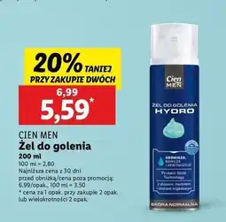 Lidl Żel do golenia hydro Cien Men oferta