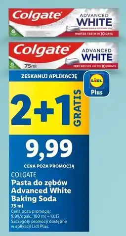 Lidl Pasta do zębów baking soda Colgate Advanced White oferta