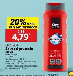 Lidl Żel pod prysznic original Cien Men oferta