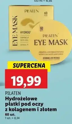 Lidl Płatki pod oczy z kolagenem i złotem Pilaten oferta