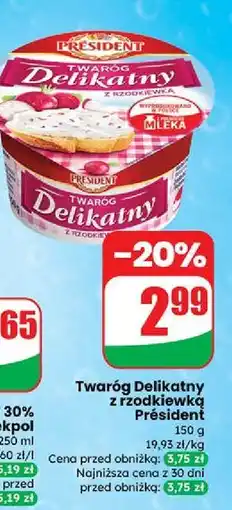 Dino Twaróg delikatny z rzodkiewką President oferta