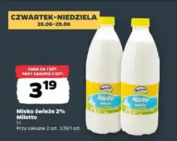 Netto Mleko świeże Miletto 2% oferta