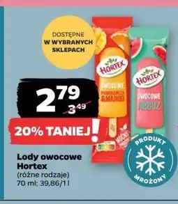Netto Lody owocowe Hortex, różne rodzaje oferta
