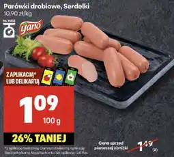 Delikatesy Centrum Parówki drobiowe Serdelki Yano oferta
