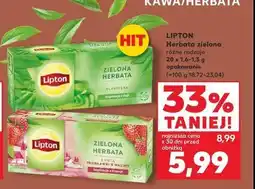 Kaufland Herbata z nutą truskawki i maliny Lipton green tea oferta
