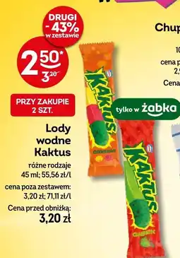 Żabka Lody wodne Kaktus różne rodzaje oferta