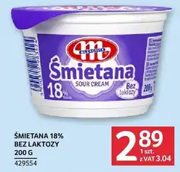 Selgros Śmietana 18% bez laktozy Mlekovita oferta