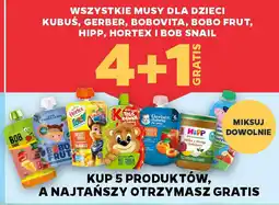 Netto Wszystkie musy dla dzieci kubus, gerber, bobovita, bobo frut, hipp, hortex i bob snail oferta