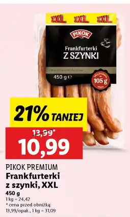 Lidl Pikok premium frankfurterki z szynki oferta