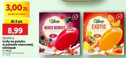 Lidl Gelatelli lody na patyku w polewie owocowej, wielopak oferta