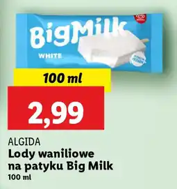 Lidl Algida lody waniliowe na patyku big milk oferta