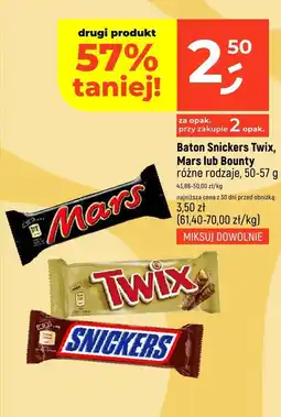 Dealz Baton Snickers, Twix, Mars lub Bounty różne rodzaje oferta