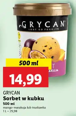 Lidl Grycan sorbet w kubku oferta
