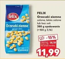 Kaufland Orzeszki ziemne prażone bez soli Felix orzeszki oferta
