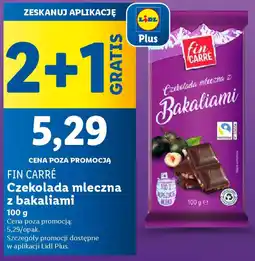 Lidl Fin carré czekolada mleczna z bakaliami oferta