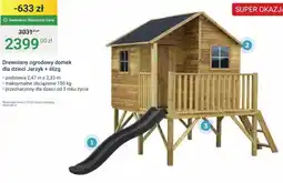 ERLI Drewniany ogrodowy domek dla dzieci Jerzyk + ślizg oferta