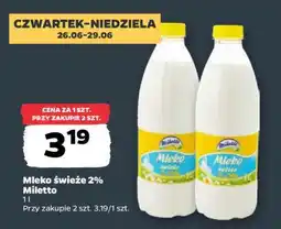 Netto Mleko świeże 2% Miletto oferta