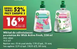 Biedronka Wkład do odświeżacza powietrza Air Wick Active Fresh, 228 ml oferta