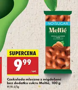 Biedronka Czekolada mleczna z migdałami bez dodatku cukru Melite oferta
