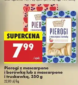 Biedronka Pierogi z mascarpone i borówką lub z mascarpone i truskawką Nasze Smaki oferta