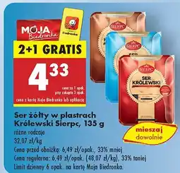 Biedronka Ser żółty w plastrach Królewski Sierpc oferta
