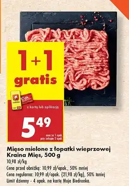 Biedronka Mięso mielone z łopatki wieprzowej Kraina Mięs oferta