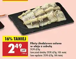 Biedronka Filety śledziowe solone w oleju z cebulą Biedronka oferta