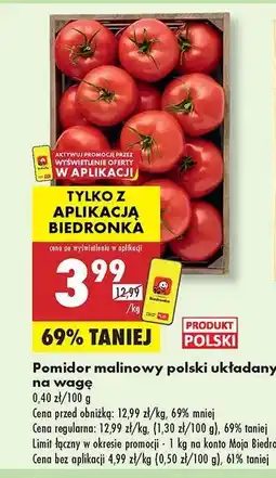 Biedronka Pomidor malinowy polski układany na wagę oferta