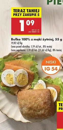Biedronka Bułka 100 % z mąki żytniej 55 g oferta