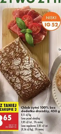 Biedronka Chleb żytni 100 % bez dodatku drożdży 450 g oferta