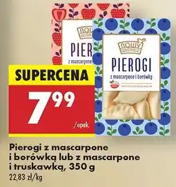 Biedronka Pierogi z mascarpone i borówką lub z mascarpone i truskawką, 350 g oferta