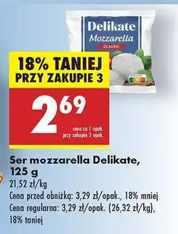 Biedronka Ser Mozzarella Delikate 125 g oferta