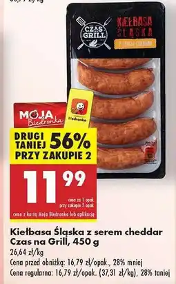 Biedronka Kielbasa Śląska z serem cheddar Czas na Grill 450 g oferta
