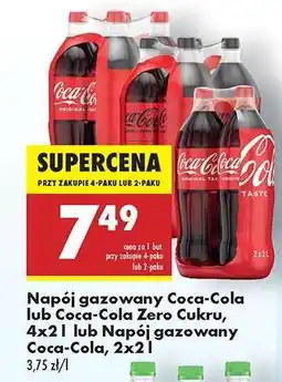 Biedronka Napój gazowany Coca-Cola lub Coca-Cola Zero Cukru, 4x2l lub Napój gazowany Coca-Cola, 2x2l oferta