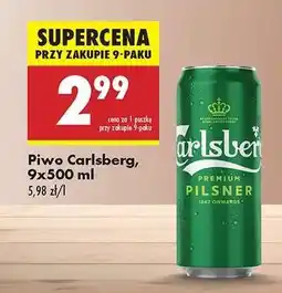 Biedronka Piwo Carlsberg, 9x500 ml oferta