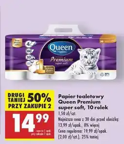 Biedronka Papier toaletowy Queen Premium super soft, 10 rolek oferta