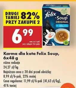 Biedronka Karma dla kota Felix Soup, 6x48 g oferta
