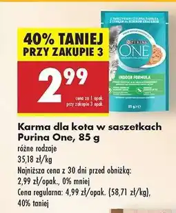 Biedronka Karma dla kota w saszetkach Purina One , 85 g oferta