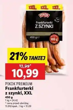 Lidl PIKOK PREMIUM Frankfurterki z szynki, XXL oferta