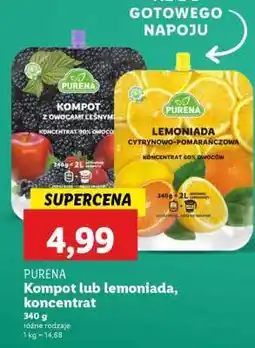 Lidl PURÉNA Kompot lub lemoniada, koncentrat oferta