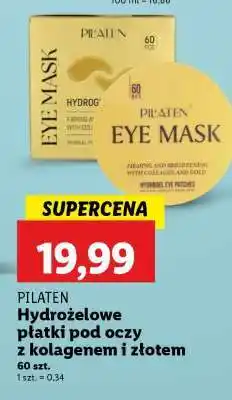 Lidl PILATEN Hydrożelowe płatki pod oczy z kolagenem i złotem oferta
